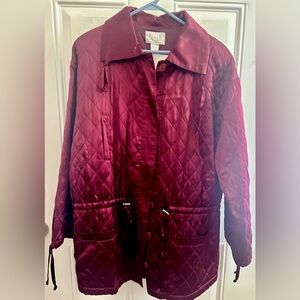 Vintage EL LA 100 % Silk Jacket Maroon size Large